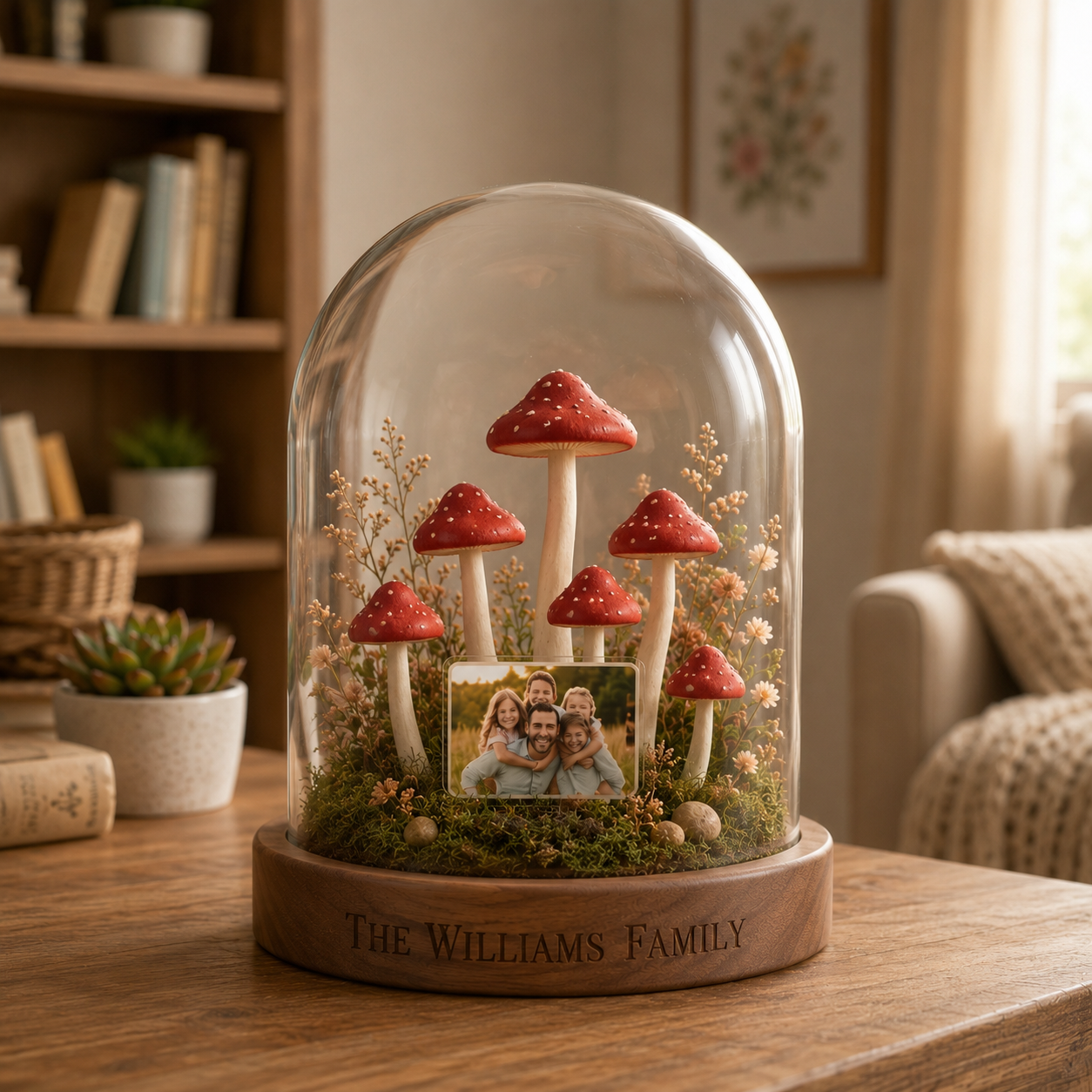 Custom Family Photo Mushroom Lamp Housewarming Gift