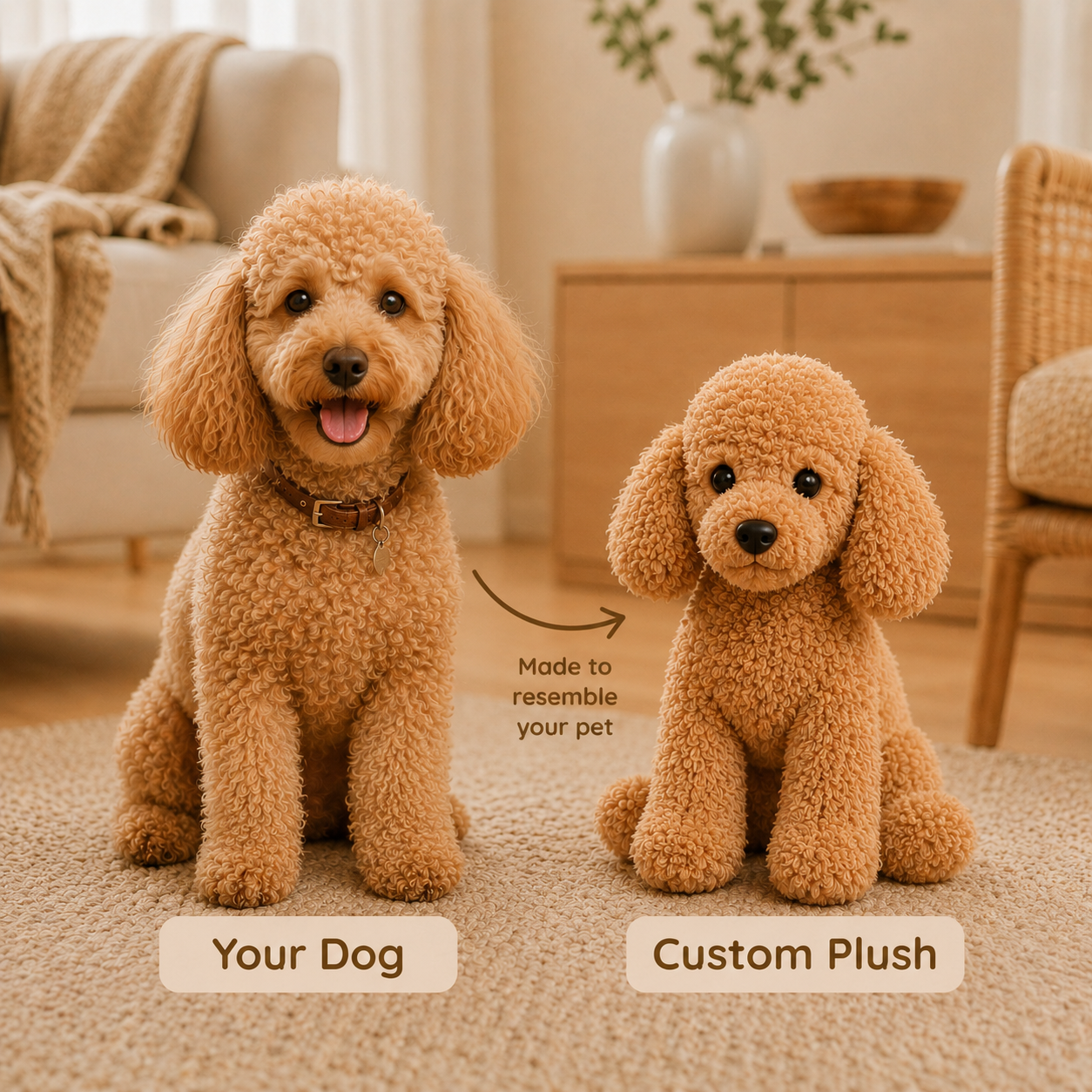 Custom Poodle Plush Stuffed Animal from Photo