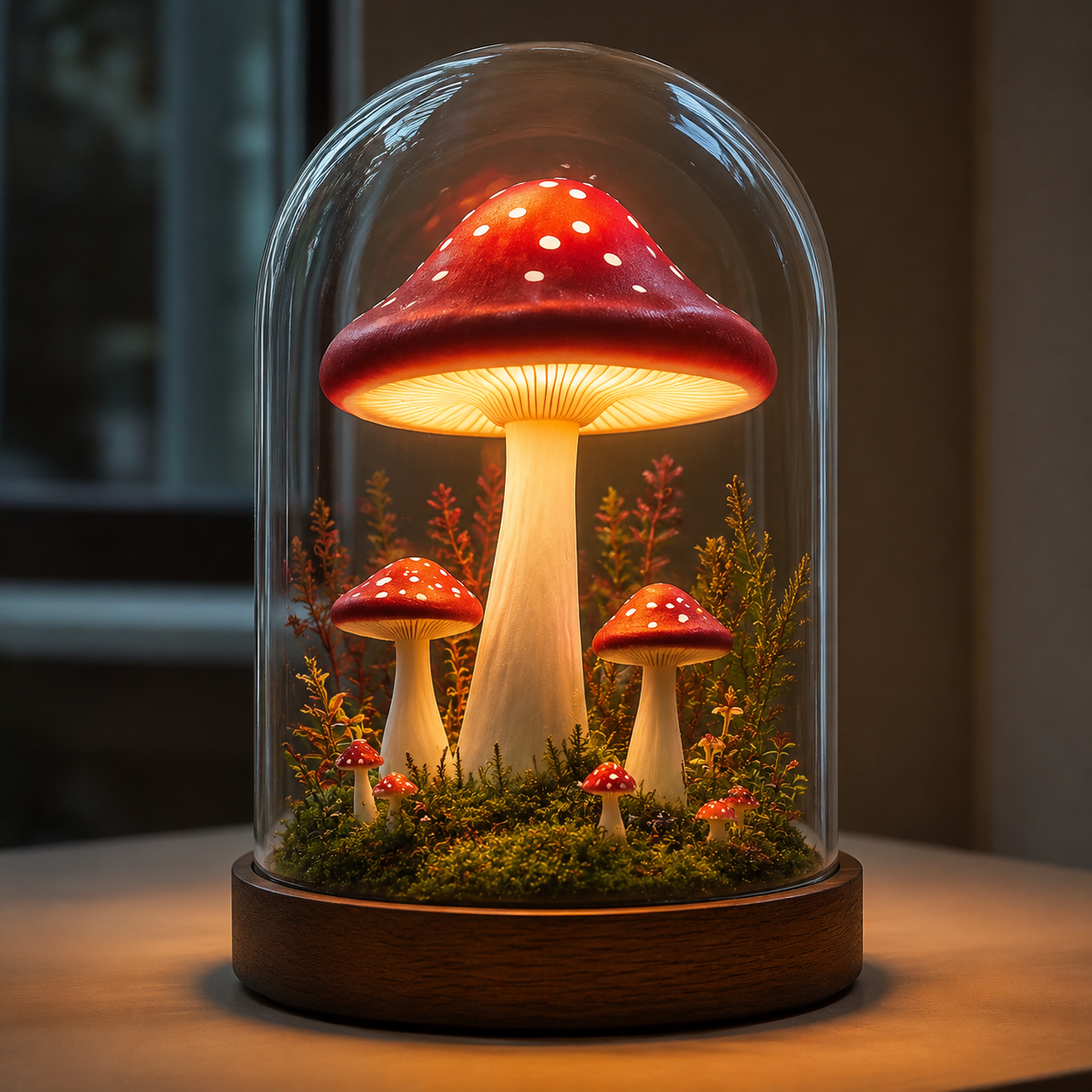 Sculptural Mushroom Forest Table Lamp