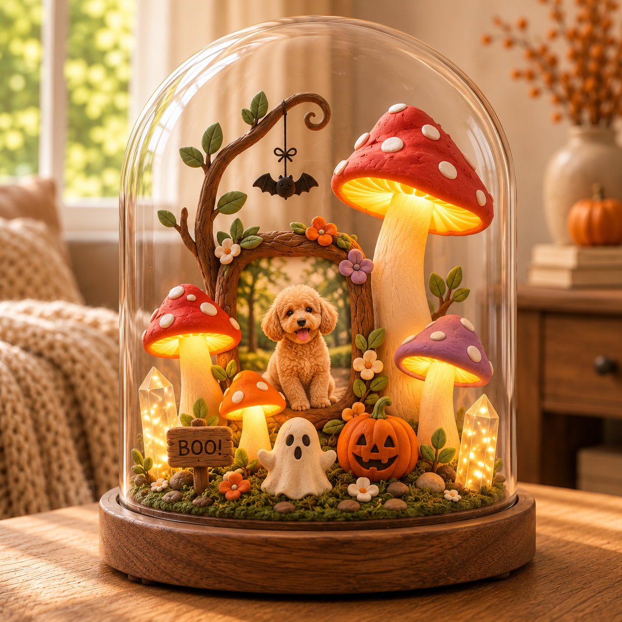 Custom Spooky Season Dog Photo Night Light