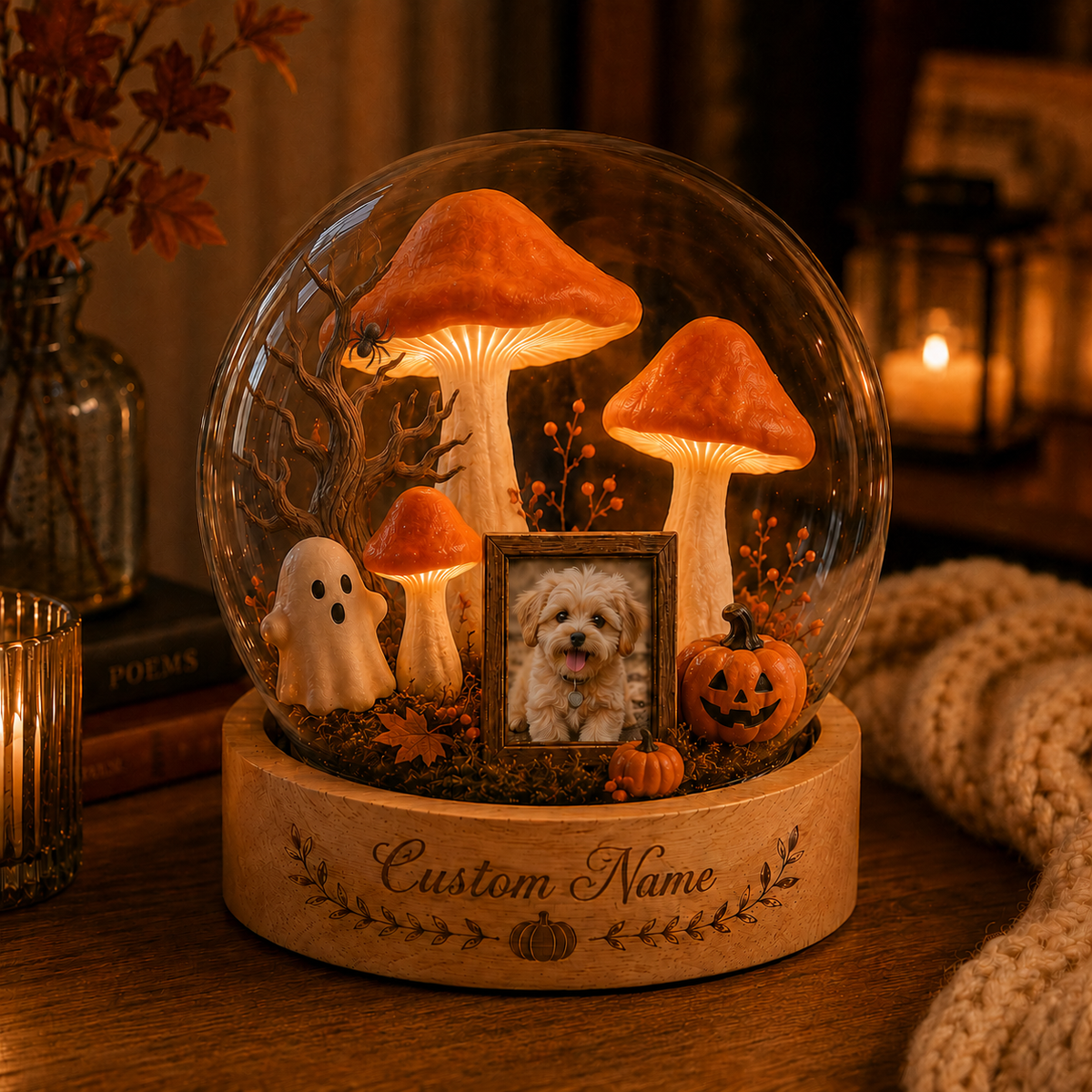 Custom Halloween Dog Memorial Night Light
