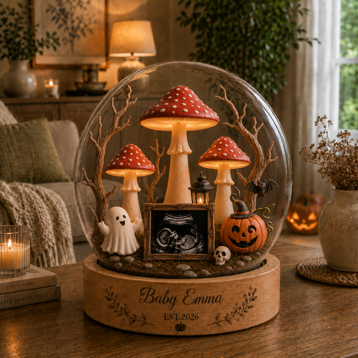 Custom Halloween Pregnancy Announcement Night Light