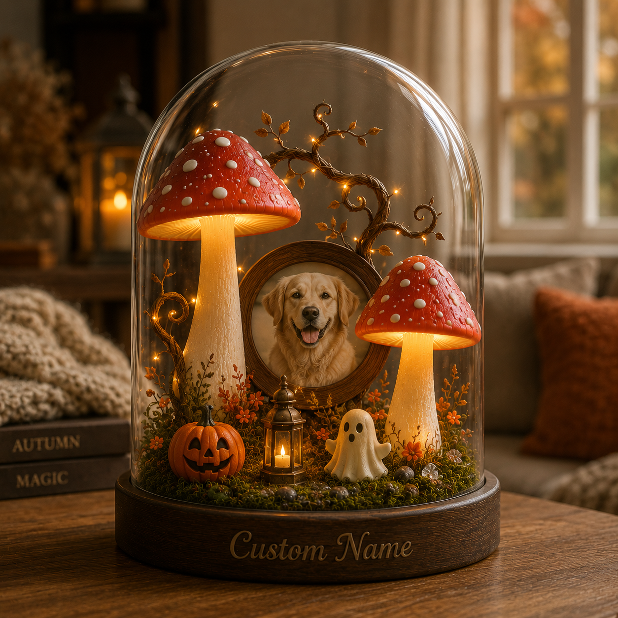 Custom Dog Photo Ghost Halloween Night Light