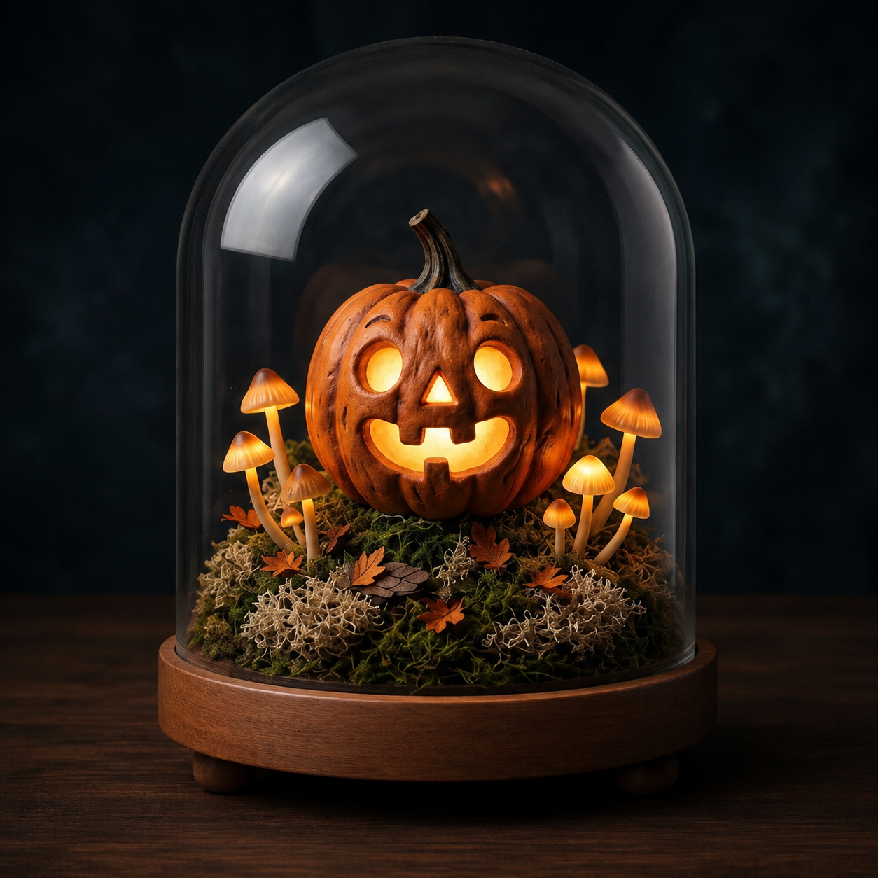 Halloween Jack O Lantern Mushroom Night Light