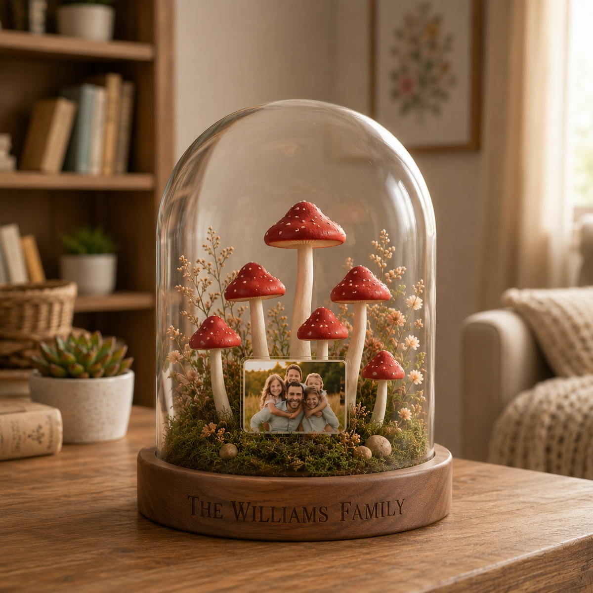 Custom Family Photo Mushroom Lamp Housewarming Gift