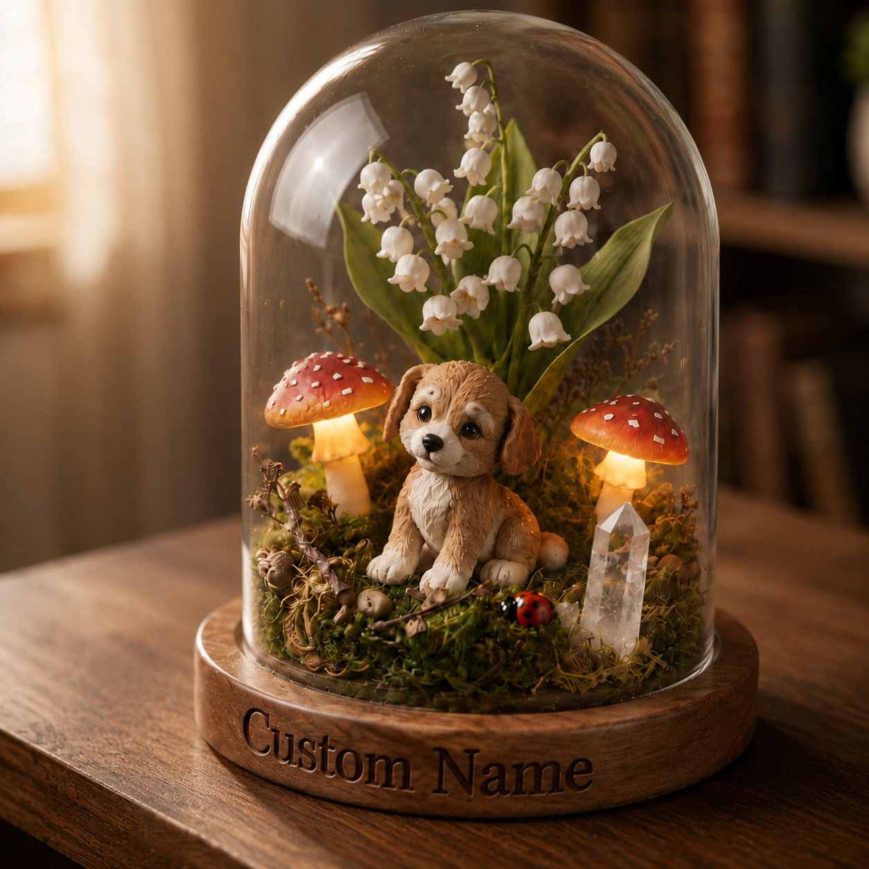 Custom Puppy Lily of the Valley Night Light