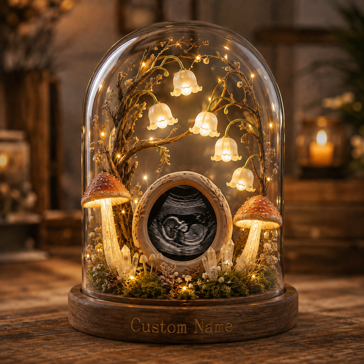 Custom Witchy Ultrasound Mushroom Night Light