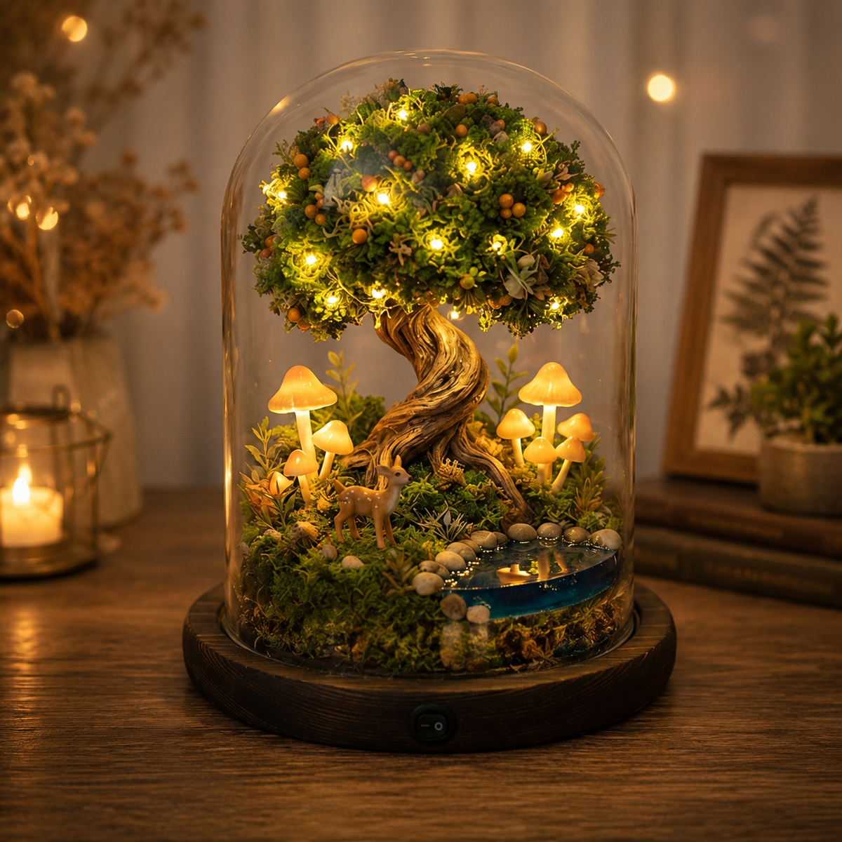 Enchanted Tree and Deer Woodland Night Light