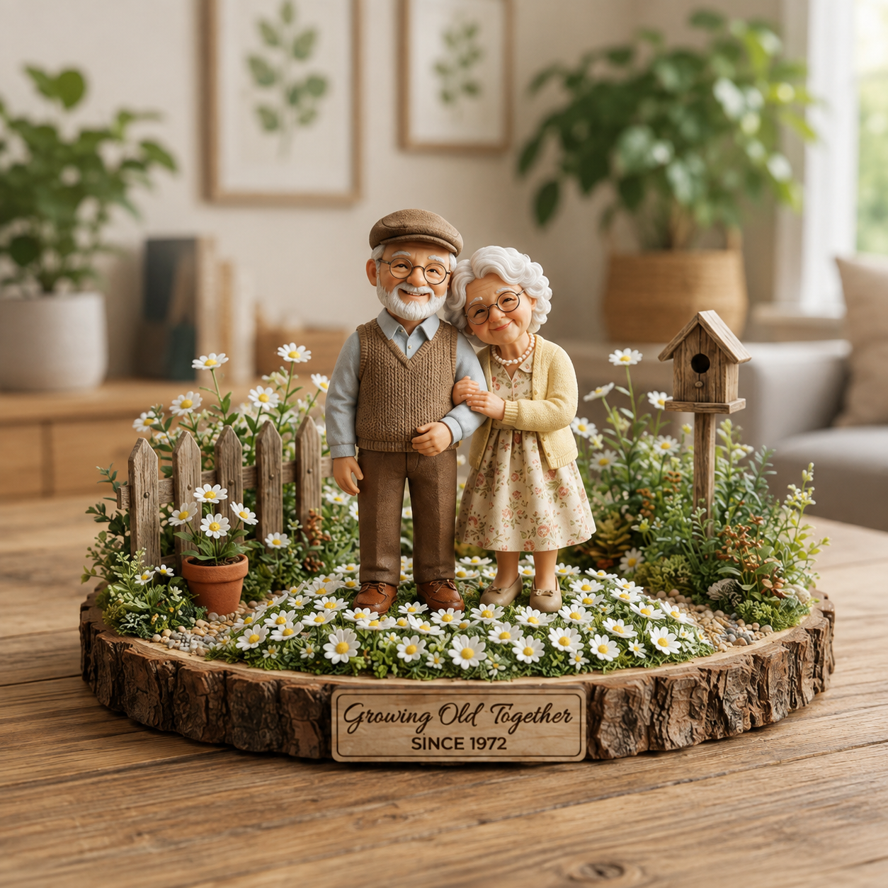 Custom Grandparents Clay Figurine From Photo