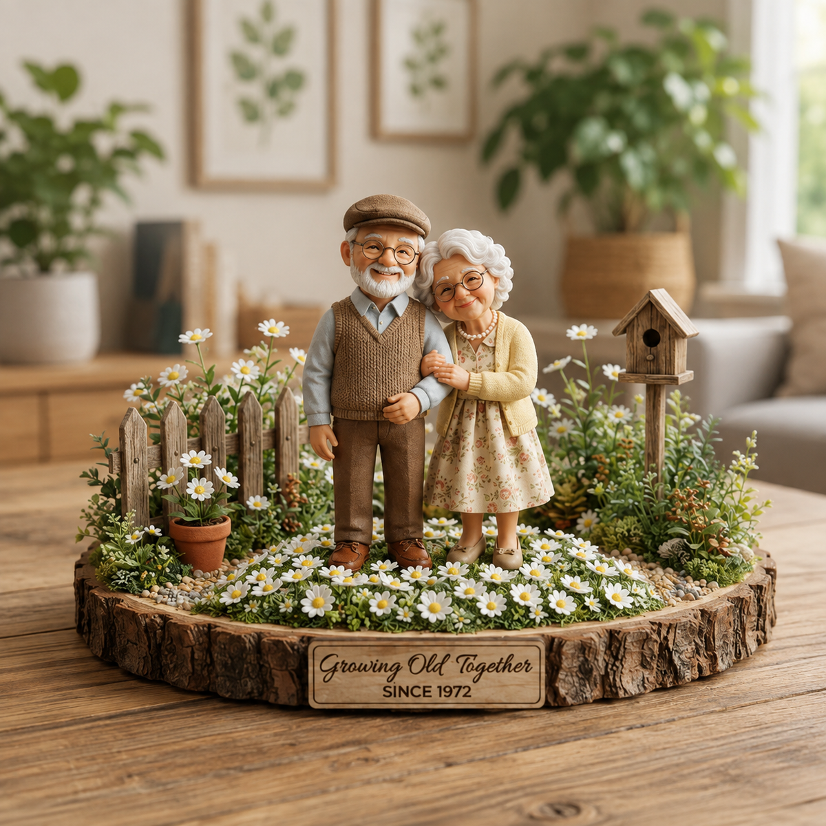 Custom Grandparents Clay Figurine From Photo