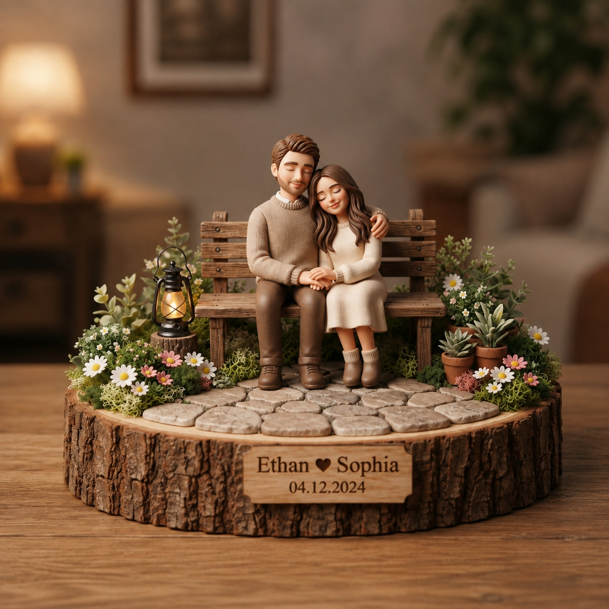 Personalized Couple Sculpture Valentine Keepsake