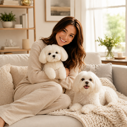Custom Maltese Plush Made from Your Pet Photo