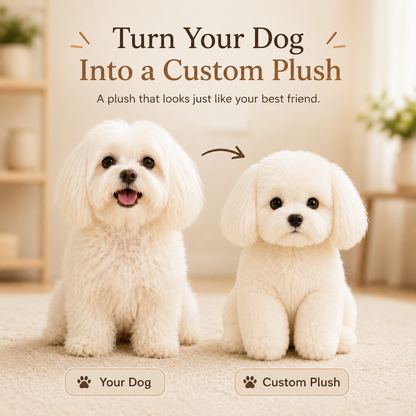 Custom Maltese Plush Made from Your Pet Photo