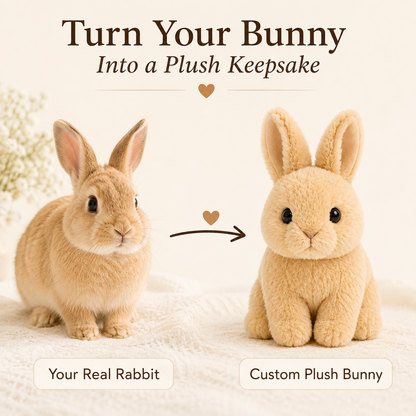 Custom Bunny Plush from Your Rabbit Photo