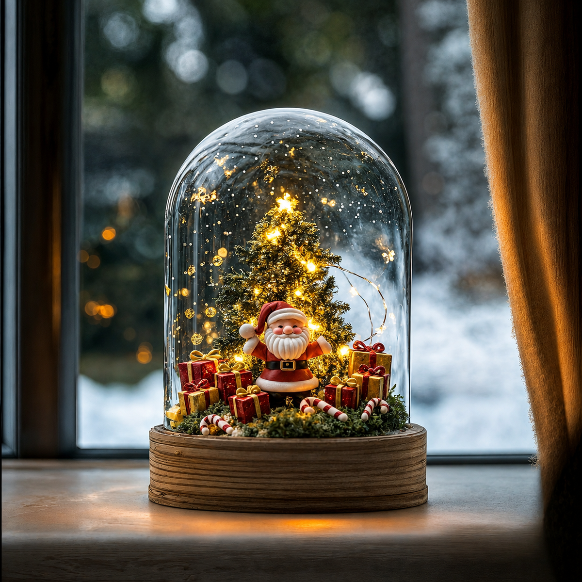 Santa and Reindeer Christmas Night Light