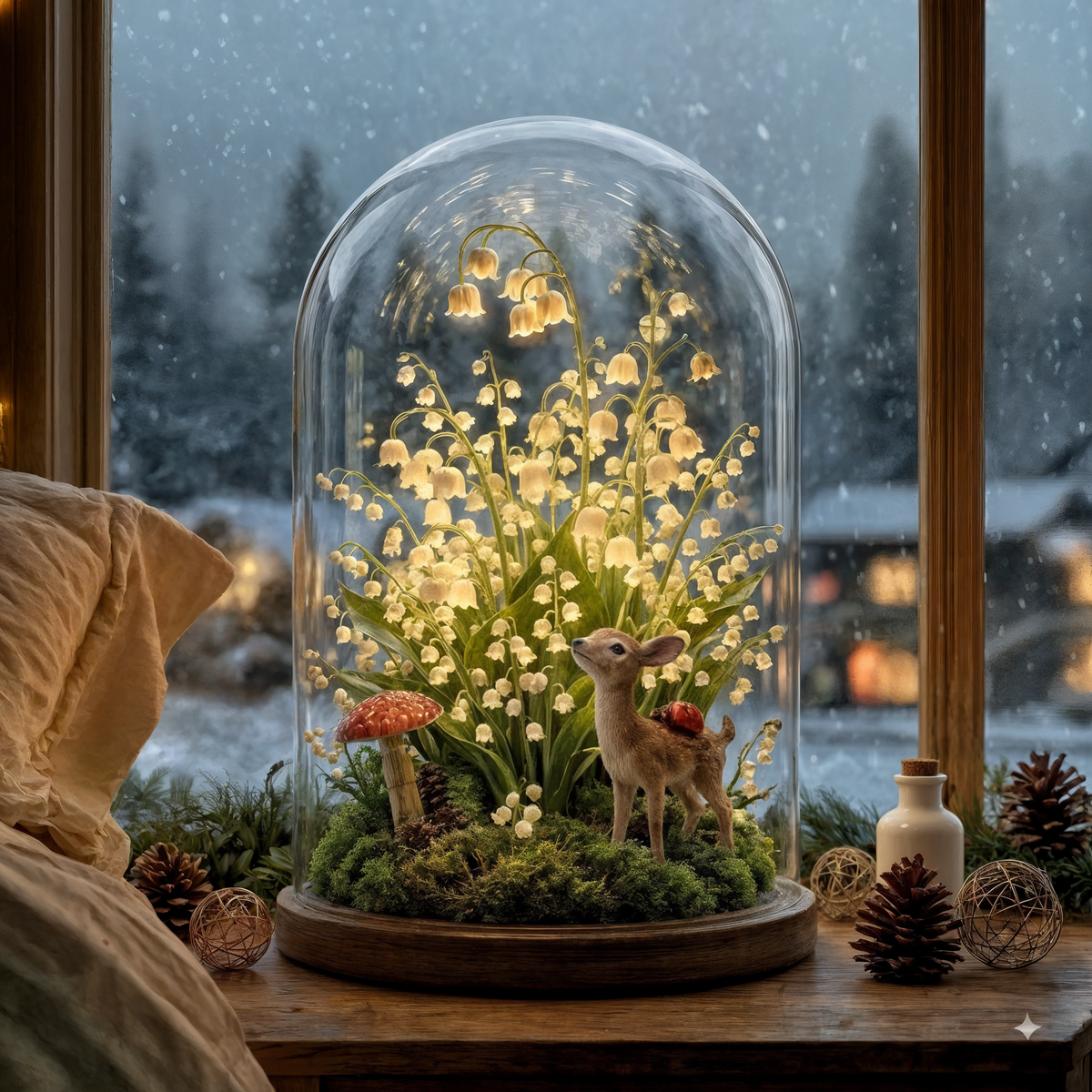 First Snow Woodland Deer Night Light