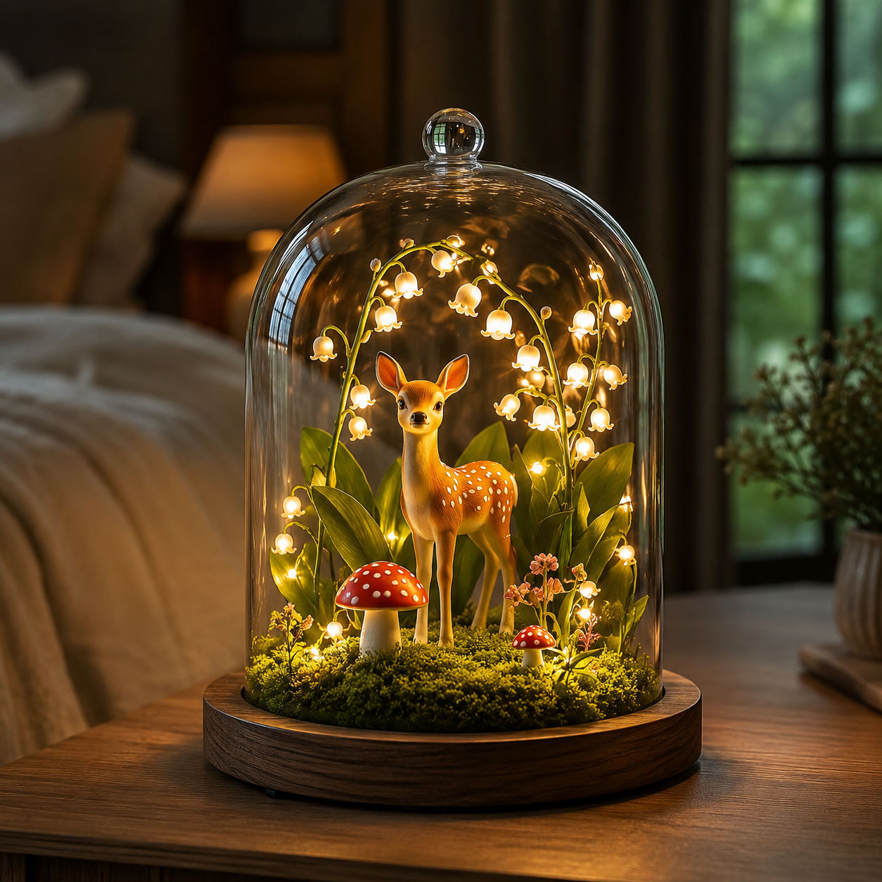 Deer and Mushroom Nursery Night Light