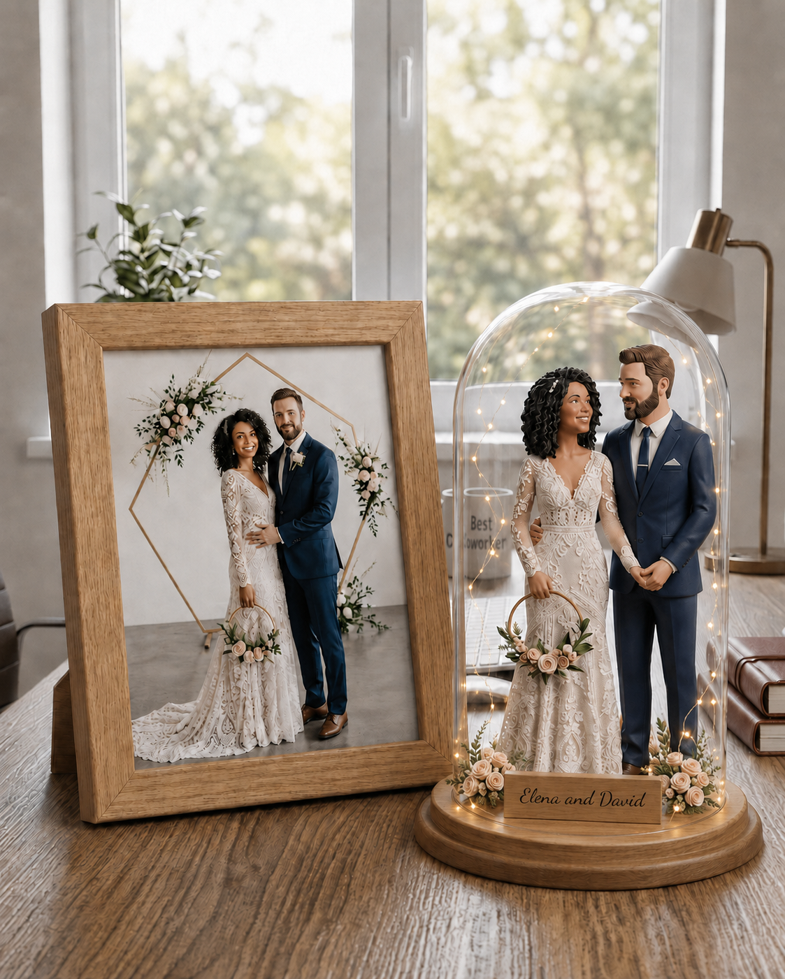 Custom Wedding Couple Clay Figurine From Photo