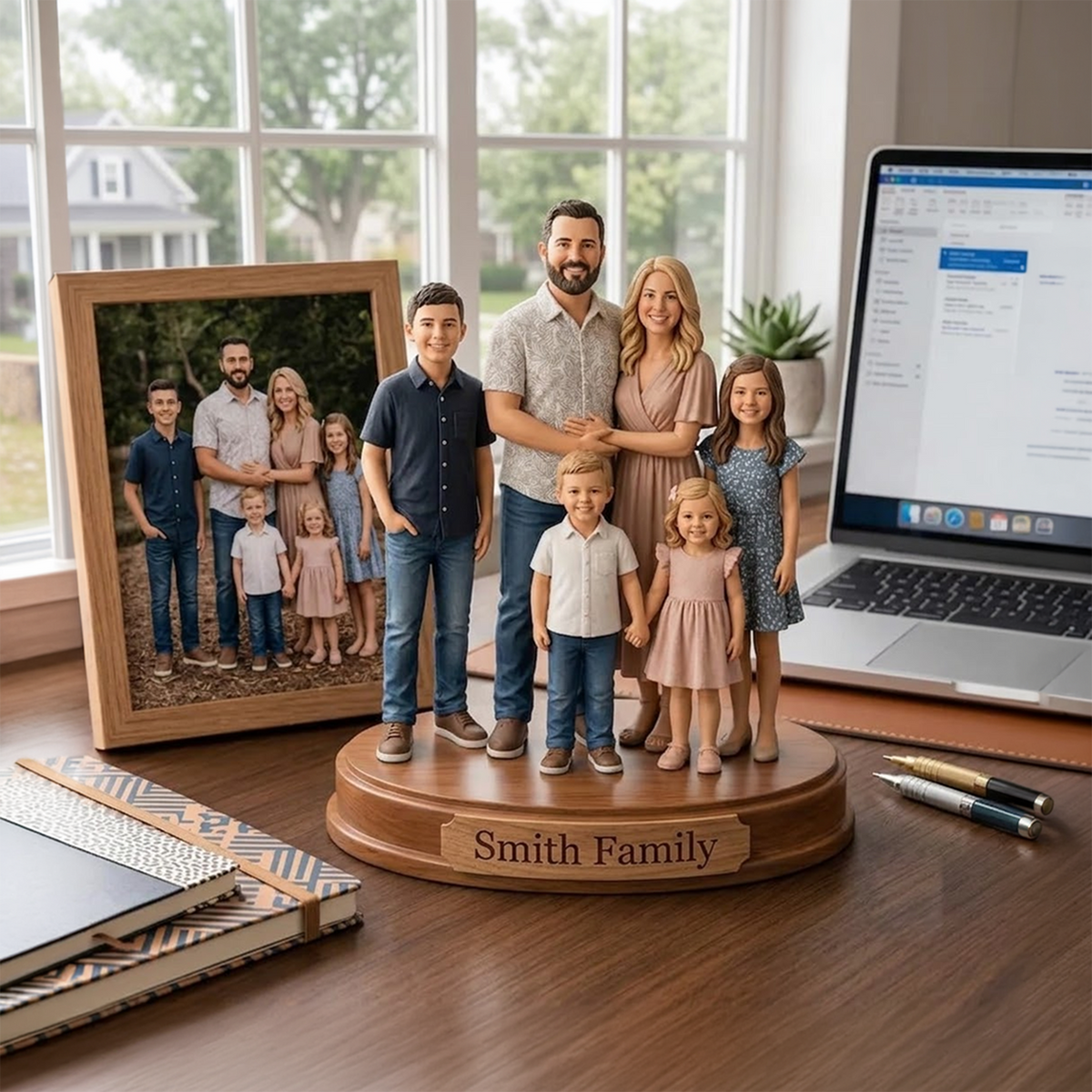 Personalized Family Portrait Clay Figurine
