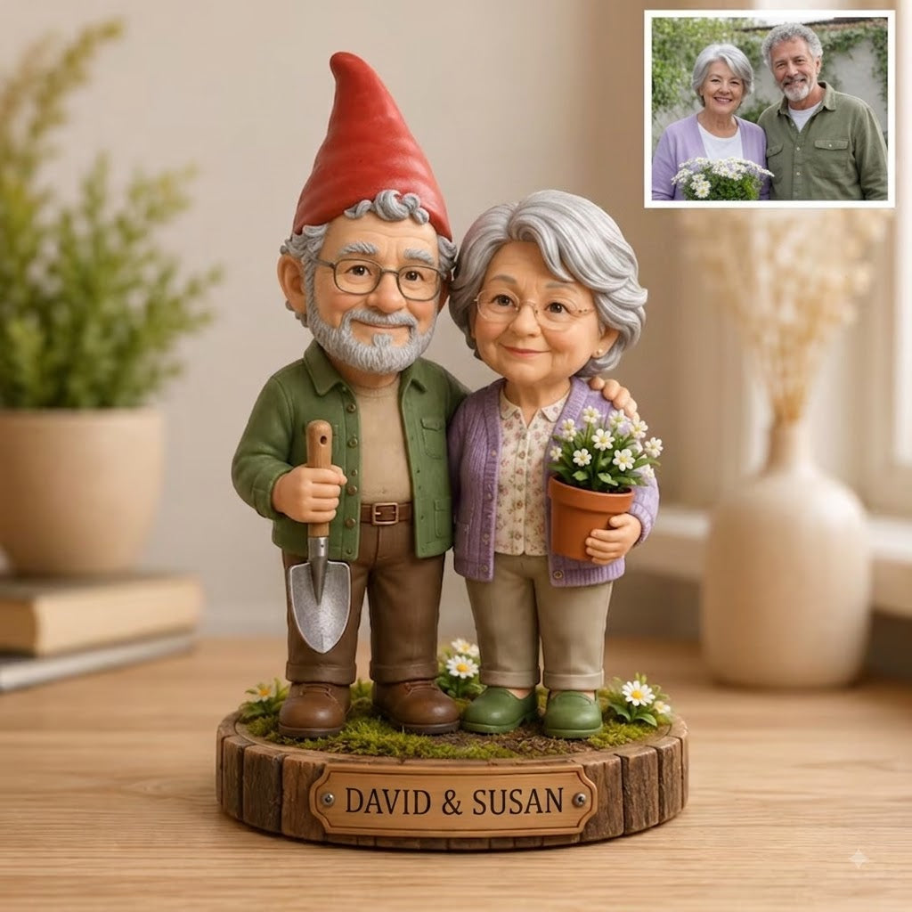 Custom Gardening Couple Clay Figurine From Photo