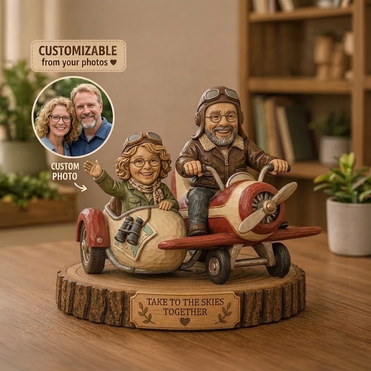 Custom Pilot Couple Airplane Figurine