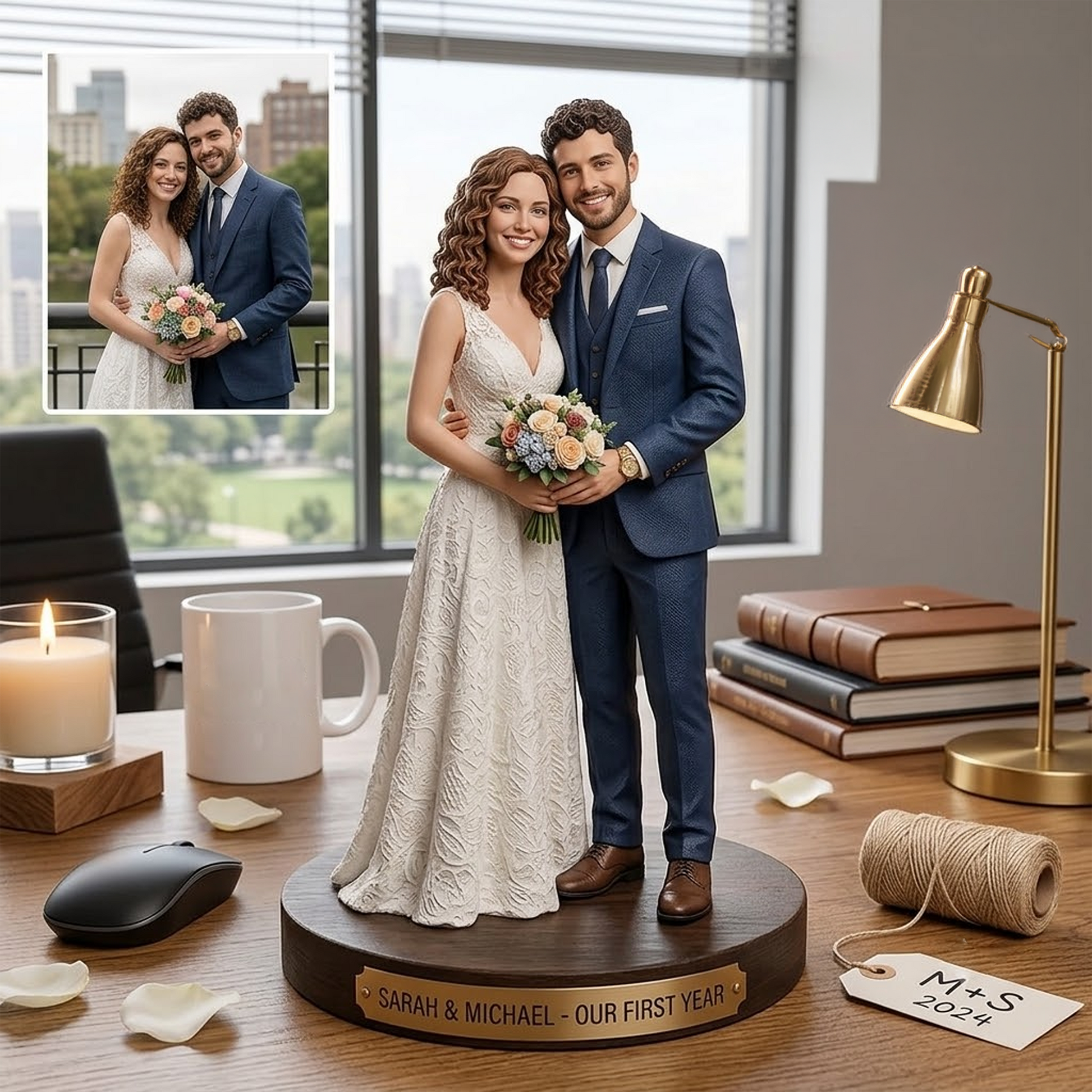 Personalized Bride and Groom Wedding Figurine