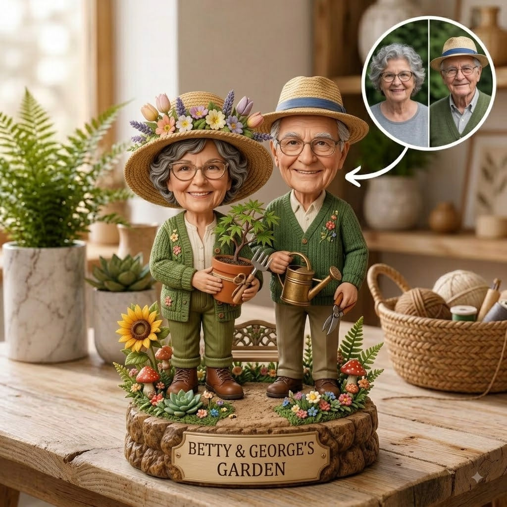 Personalized Grandparents Garden Figurine Keepsake