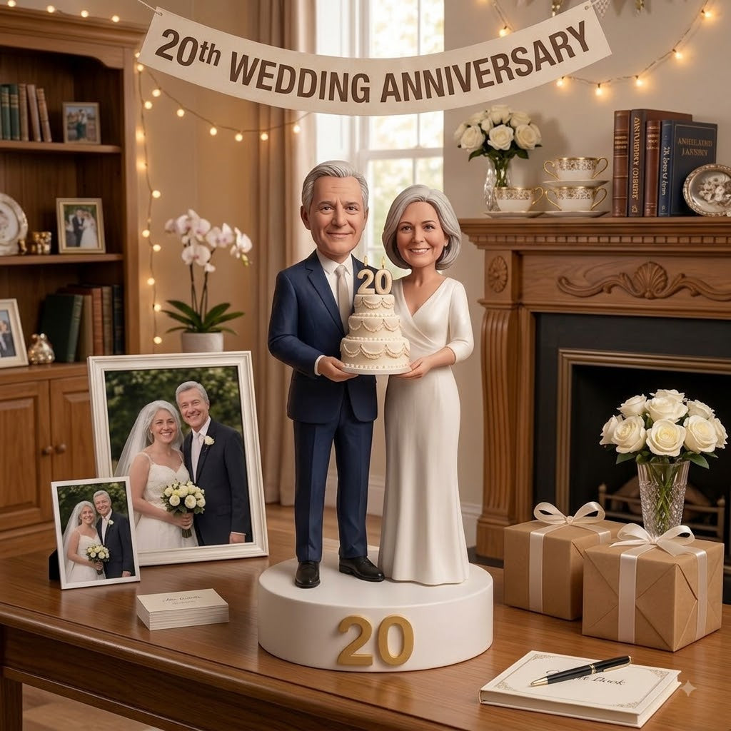 Personalized 20th Anniversary Couple Figurine