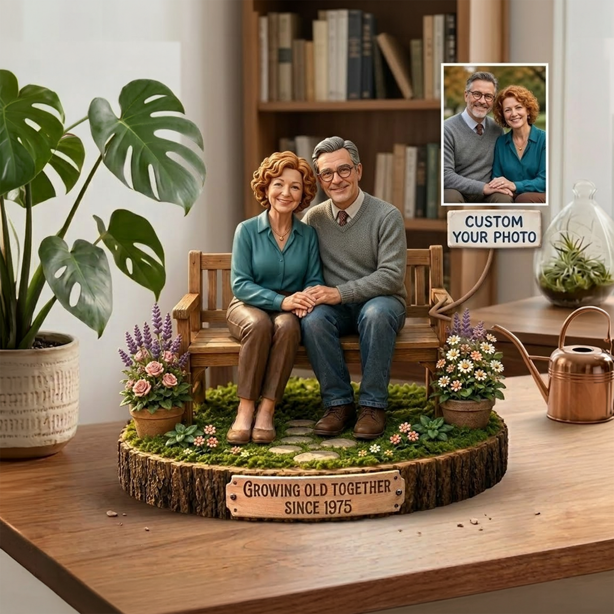 Custom Growing Old Together Couple Figurine