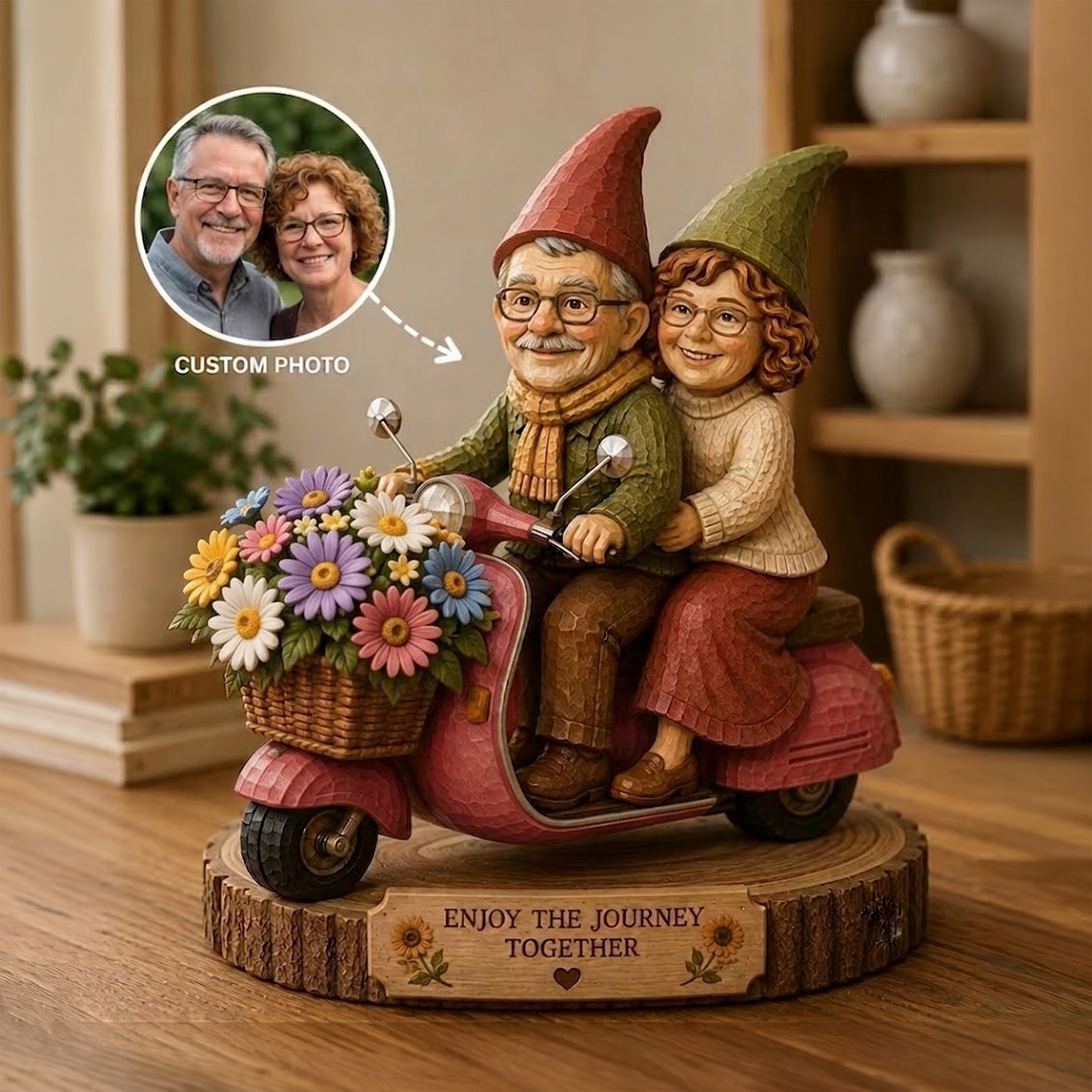 Personalized Couple Scooter Figurine From Photo
