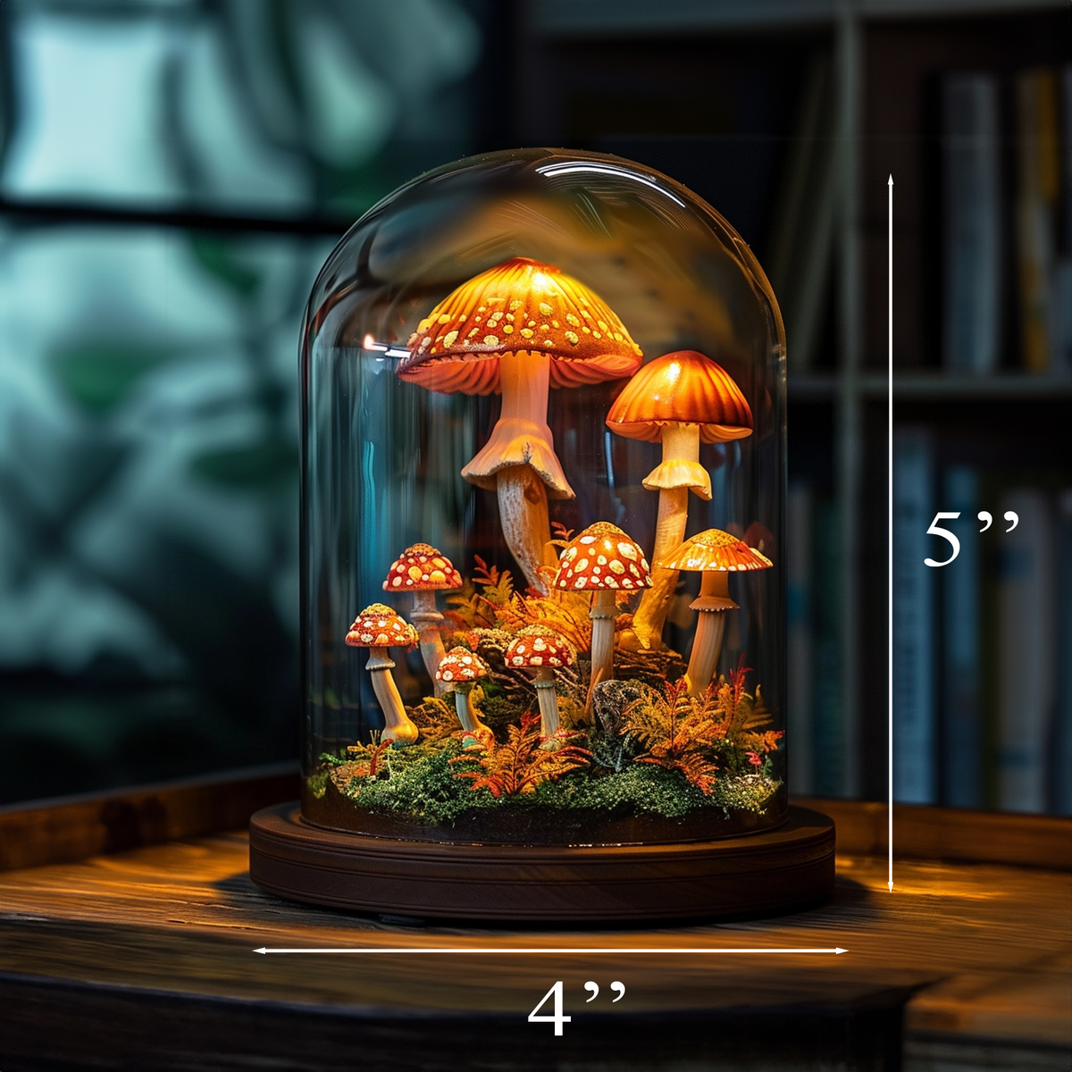 Handcrafted Woodland Mushroom Shelf Night Light