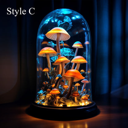 Whimsical Mushroom Desk Lamp with Glass Dome