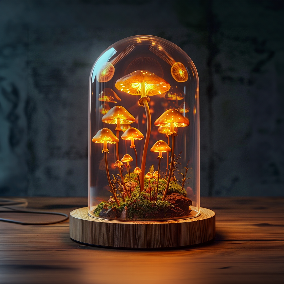 Boho Mushroom Nightstand Lamp, Soft LED Night Light