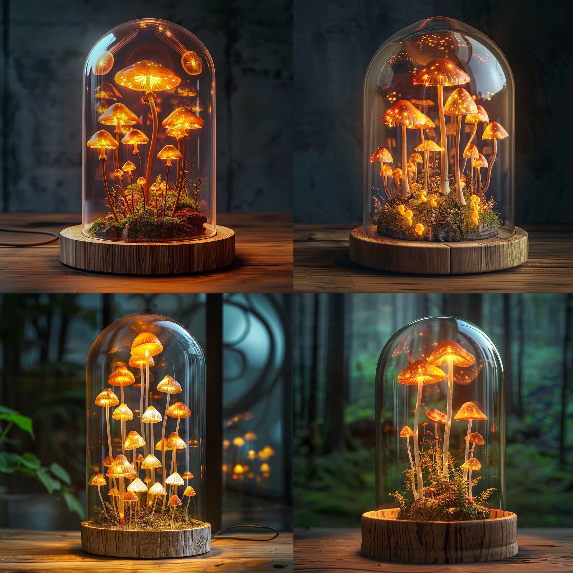 Boho Mushroom Nightstand Lamp, Soft LED Night Light