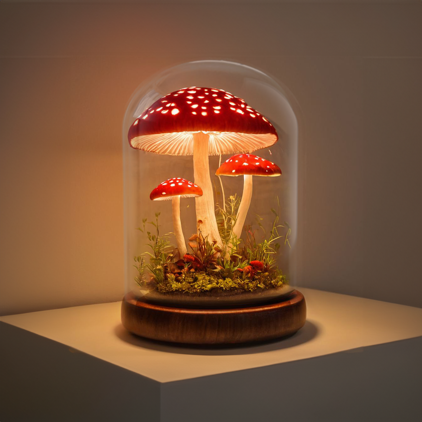 Rustic Cabin Mushroom Accent Table Lamp