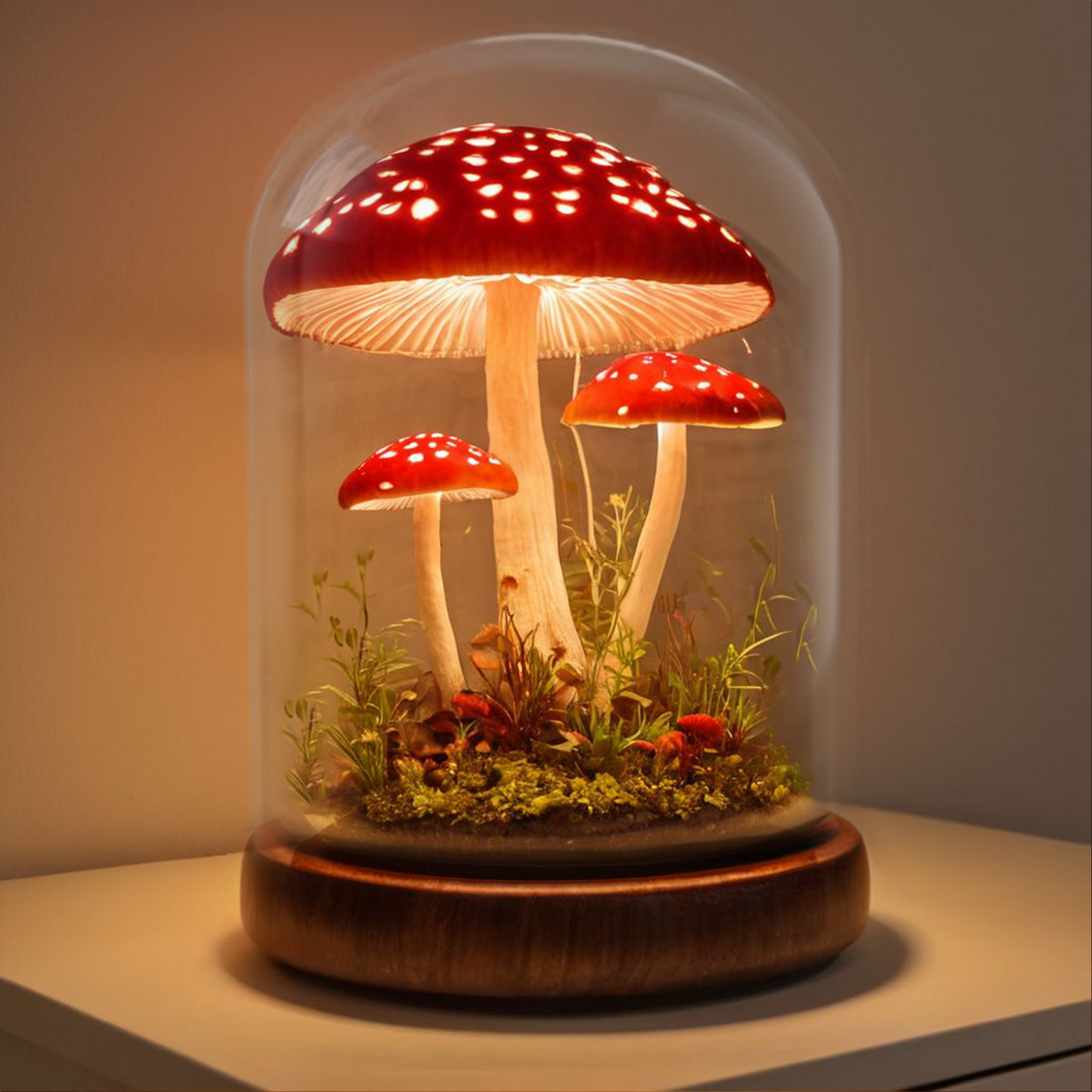 Rustic Cabin Mushroom Accent Table Lamp
