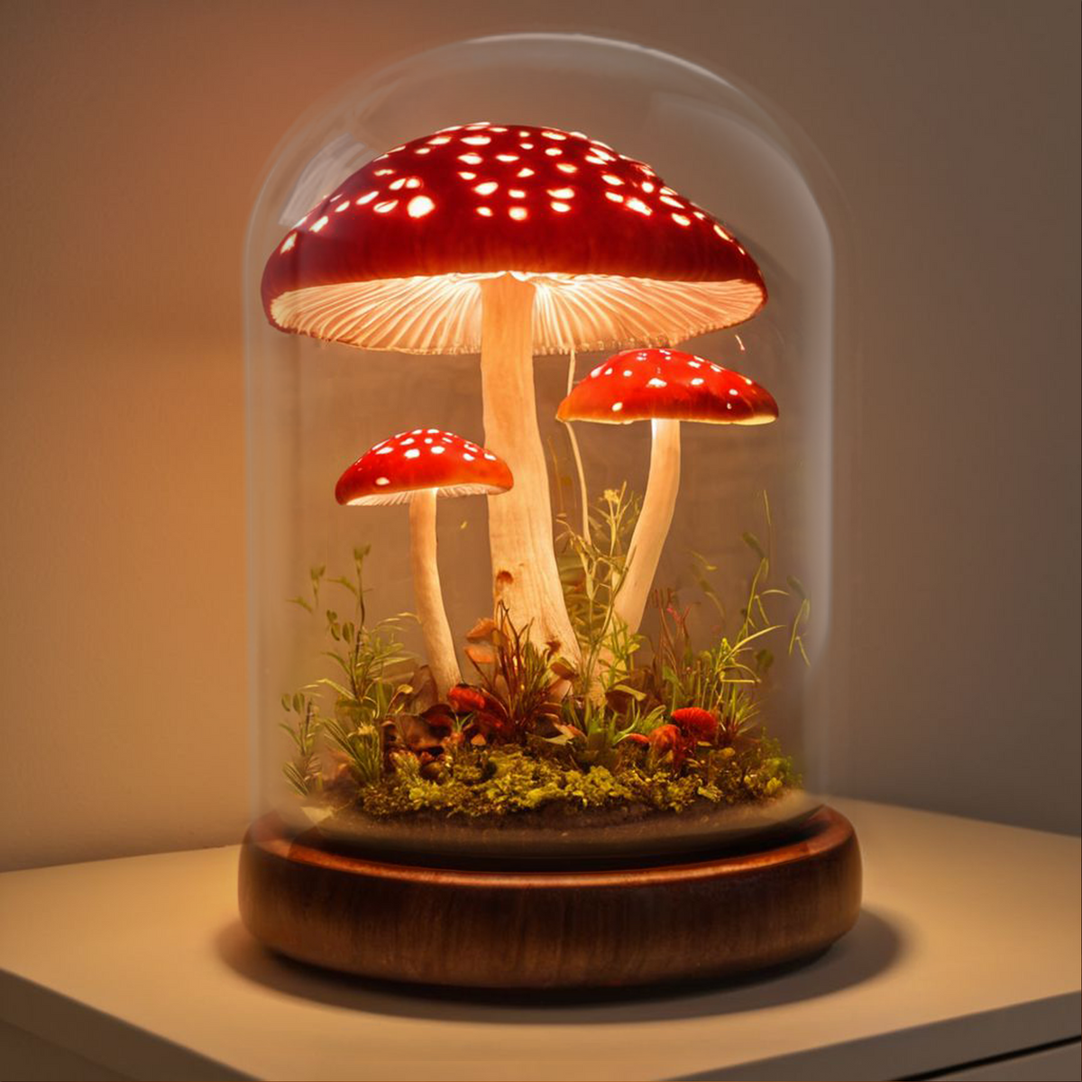 Rustic Cabin Mushroom Accent Table Lamp