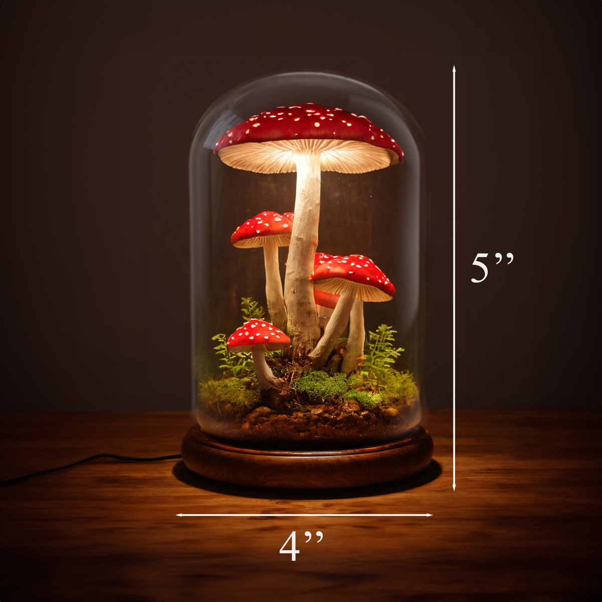 Rustic Cabin Mushroom Accent Table Lamp