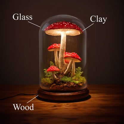 Rustic Cabin Mushroom Accent Table Lamp