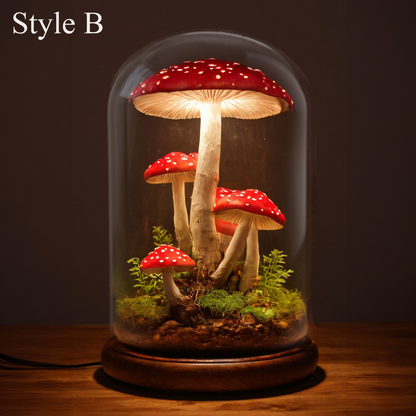 Rustic Cabin Mushroom Accent Table Lamp
