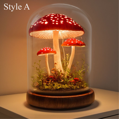 Rustic Cabin Mushroom Accent Table Lamp