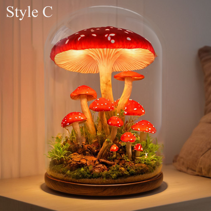 Rustic Cabin Mushroom Accent Table Lamp