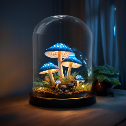 Calming Blue Mushroom Nursery Night Light