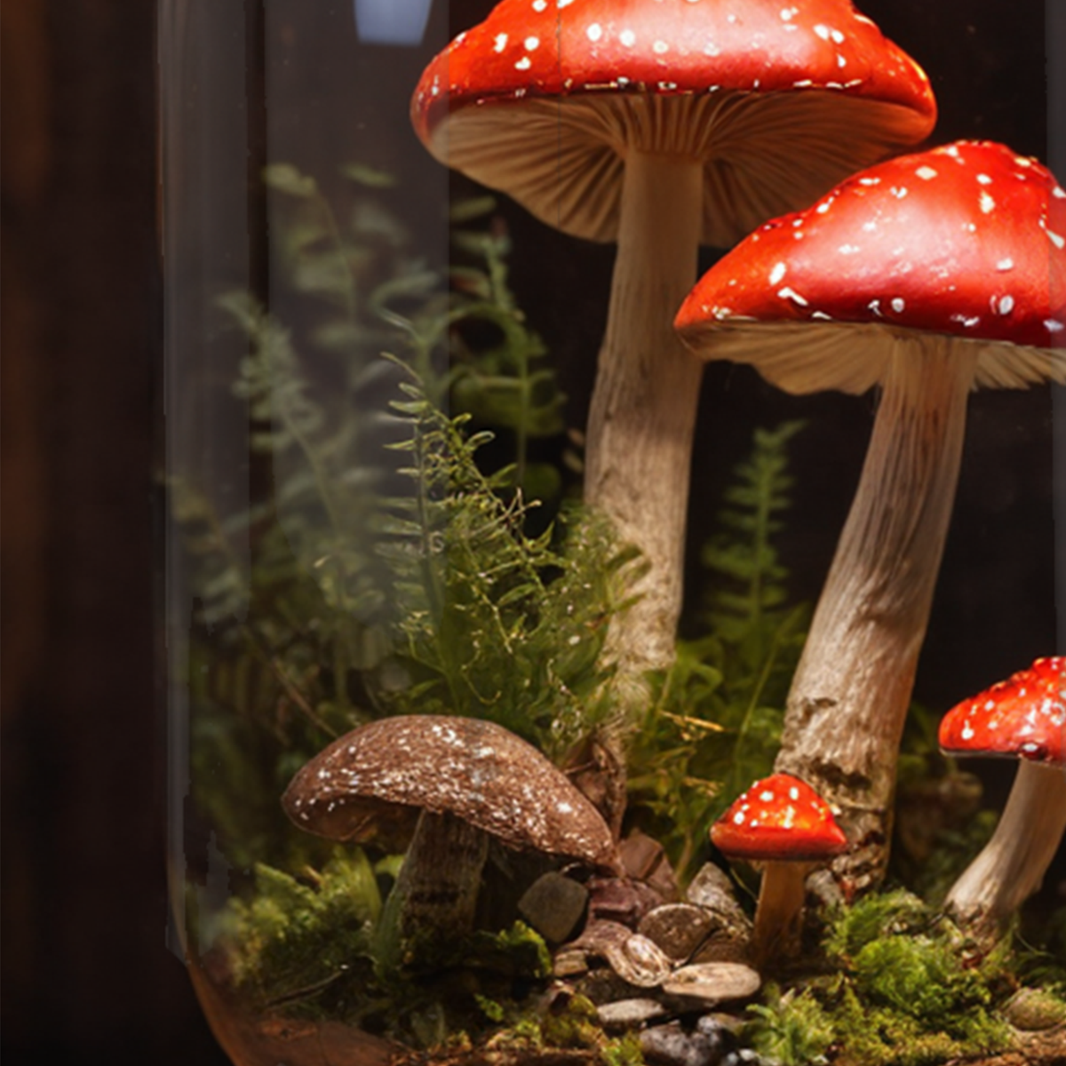 Handmade Glass Mushroom Lamp for Plant Lovers