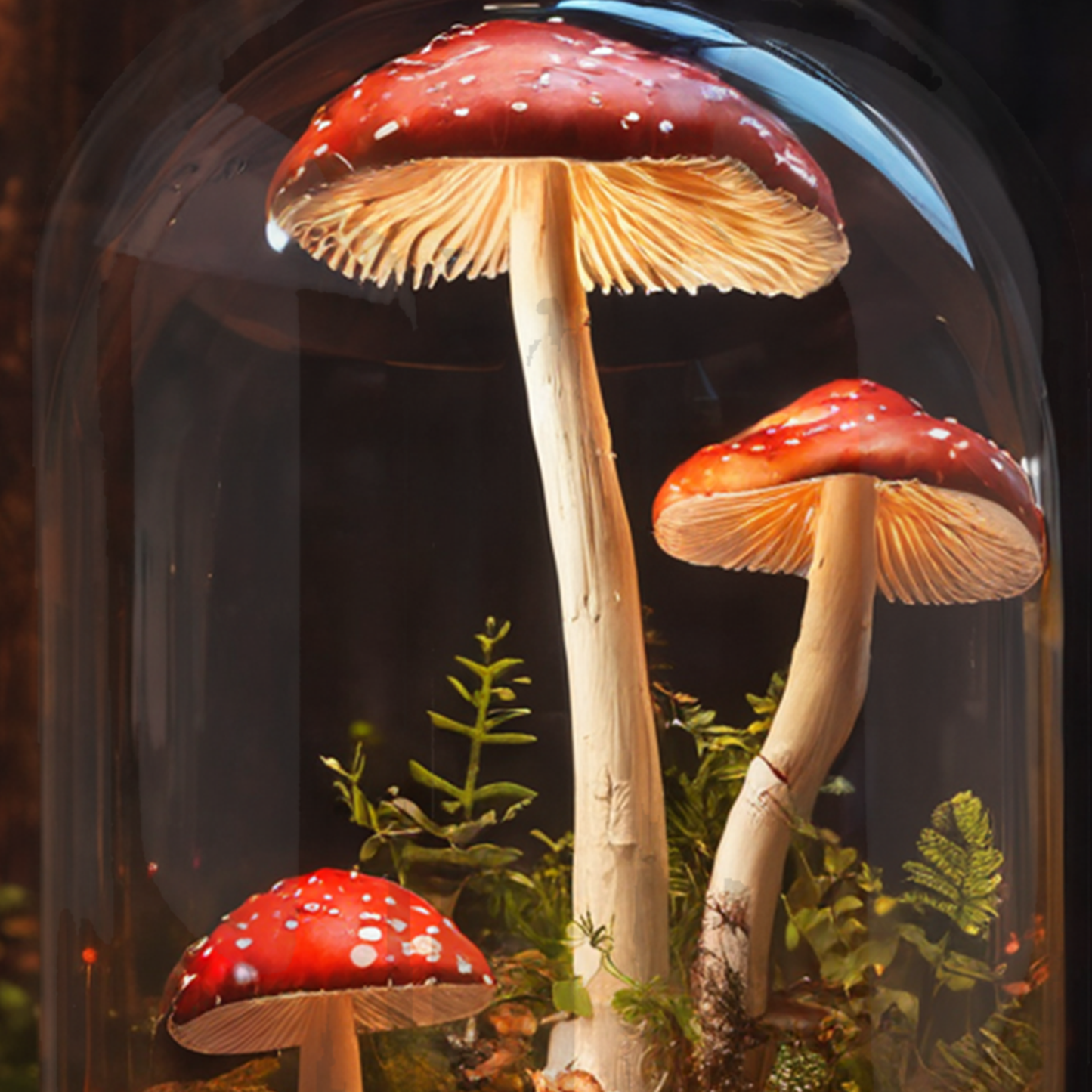 Handmade Glass Mushroom Lamp for Plant Lovers