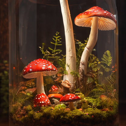 Handmade Glass Mushroom Lamp for Plant Lovers