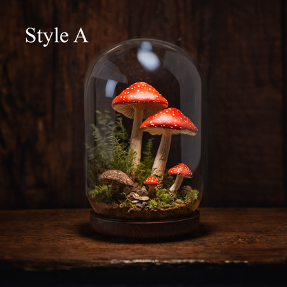 Handmade Glass Mushroom Lamp for Plant Lovers