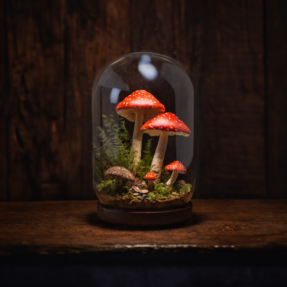 Handmade Glass Mushroom Lamp for Plant Lovers