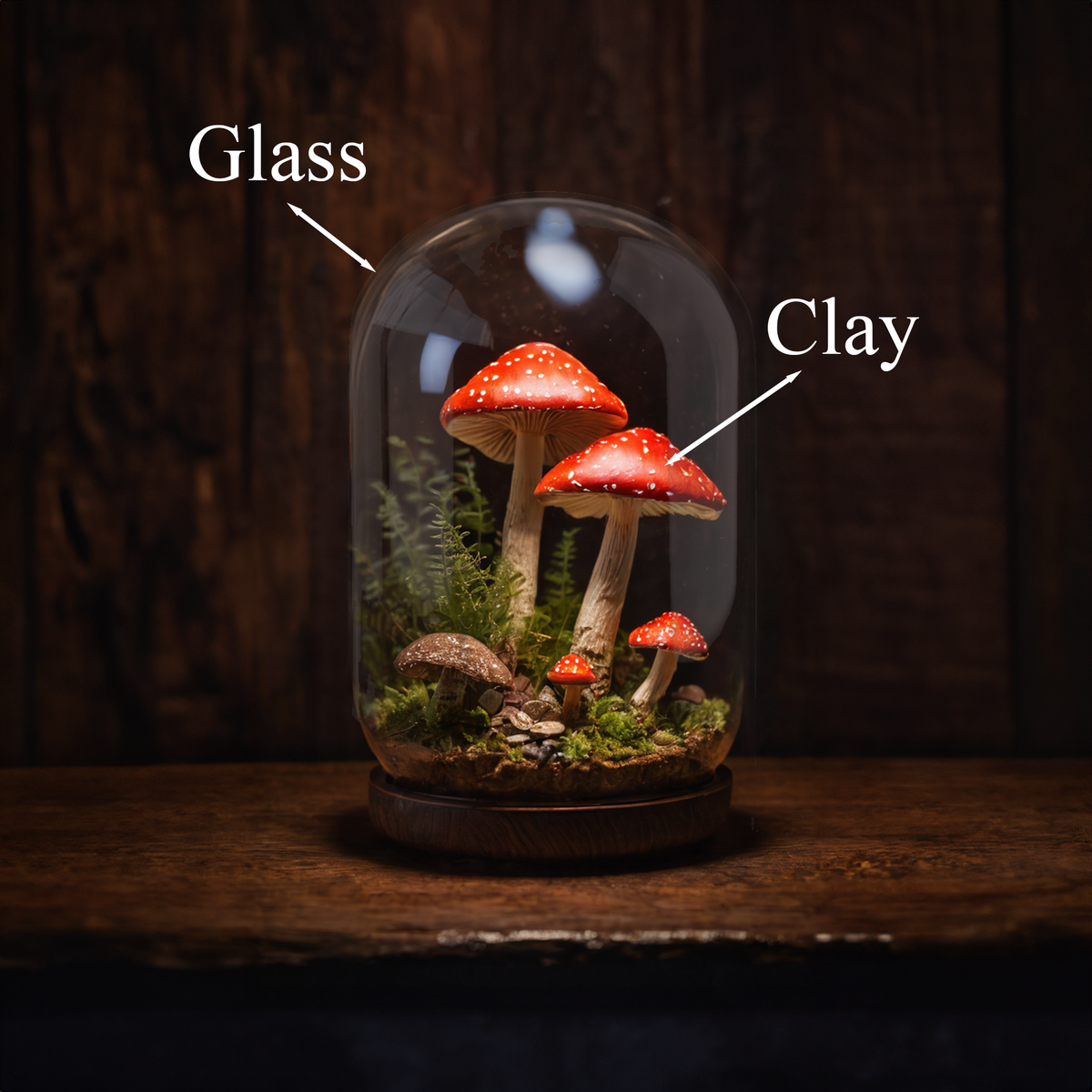 Handmade Glass Mushroom Lamp for Plant Lovers