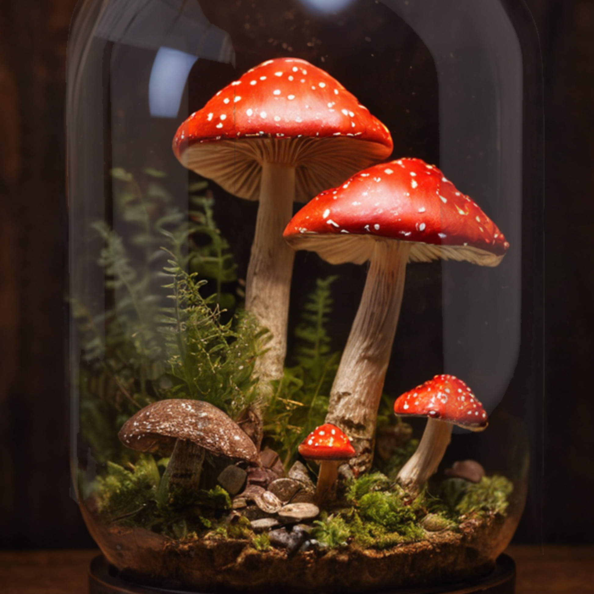Handmade Glass Mushroom Lamp for Plant Lovers